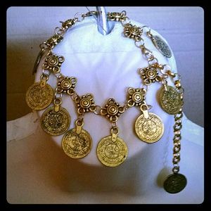 Gorgeous vintage antique style coin bracelet